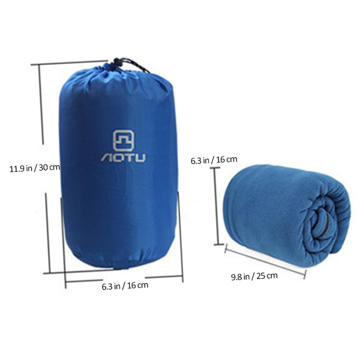 GALPADA Schlafsack für Kühlere Temperaturen aus Fleece mit Aufbewahrungstasche für Wanderungen und Outdoor-aktivitäten Blau Bequemer und Leichter Campingschlafsack Strapazierfähig