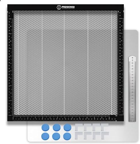 PRESIONQI Honeycomb Wabentisch für Laser Graviermaschine 400x400mm for CO2 Engraver Desktop Protection with Aluminiumplatte Working Area 400x400mm