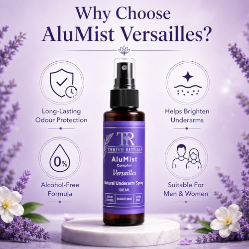 Image of AluMist Versailles Natural Alum Underarm Spray | Alcohol-Free Deodorant for Men & Women | Long-Lasting Freshness | Odour Protection | Gentle Daily Use | 100 ml
