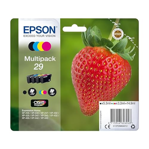 Risparmia fino al 50% di inchiostro* con le cartucce separate Epson. Con le cartucce di inchiostro separate Epson, si sostituisce solo il colore più usato, risparmiando fino al 50% di inchiostro1 rispetto alle cartucce a tre colori della concorrenza.