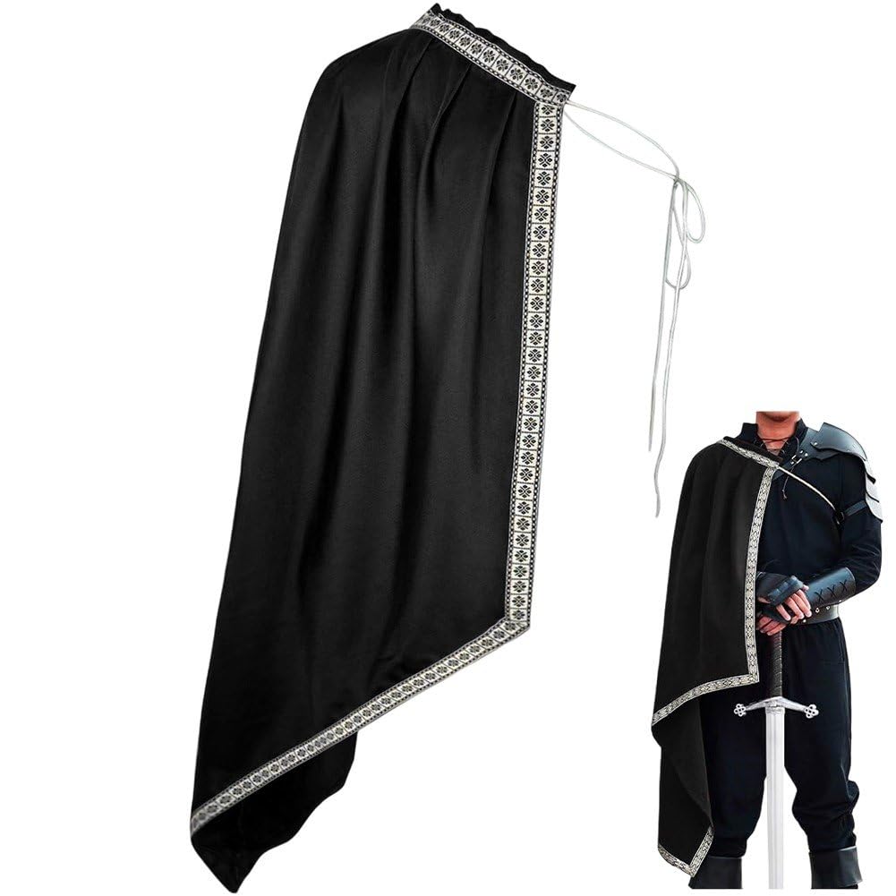 Cape médiévale asymétrique à lacets avec drapé fluide pour costume de la renaissance