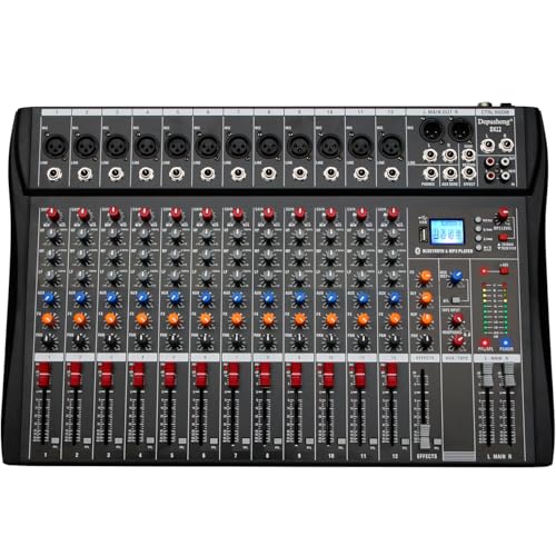 Mixer Audio Depusheng DA12 - 12 Canali, USB, Bluetooth, Alimentazione Phantom 48V, Per DJ E Studio - Foto 11