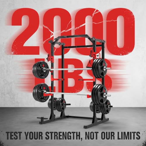 Image of OPPSDECOR 2.0 PRO Power Cage Home Gym - 2000LBS Heavy Duty Power Rack with Independent Dual Pulley Cable Crossover System, Safety Bar, J-Hook, Pull-up Bar, Dip Station - 13.26 ft Compact Squat Rack