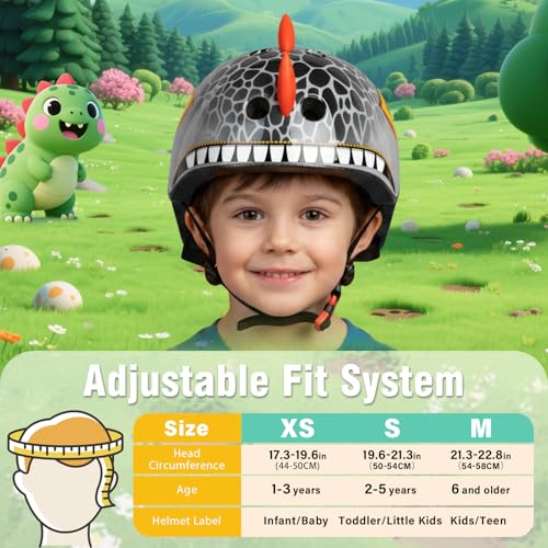 Image of Kids Toddler Bike Helmet, Adjustable and Multi-Sport for Child Boys and Girls, 2 Sizes