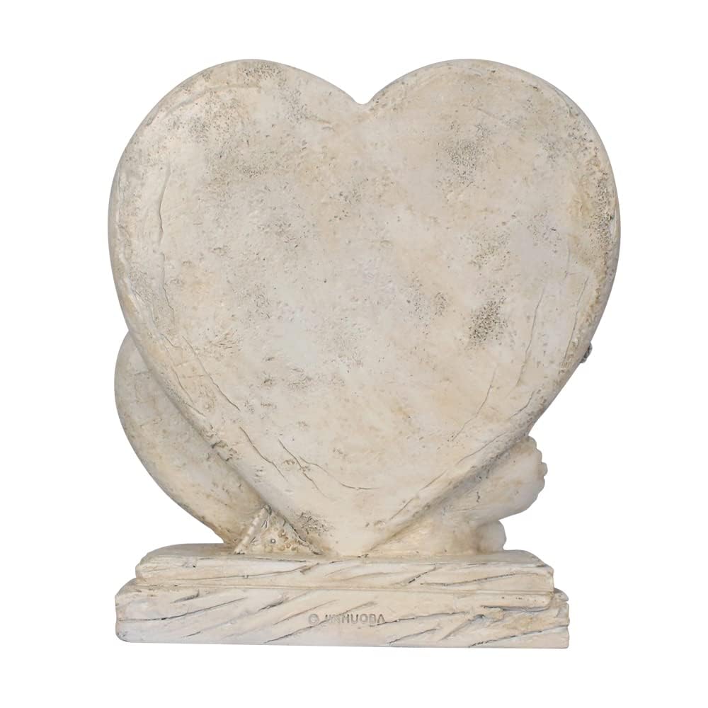 Commemorativa personalizzata a doppio cuore e ornamenti for lapide(Style C)