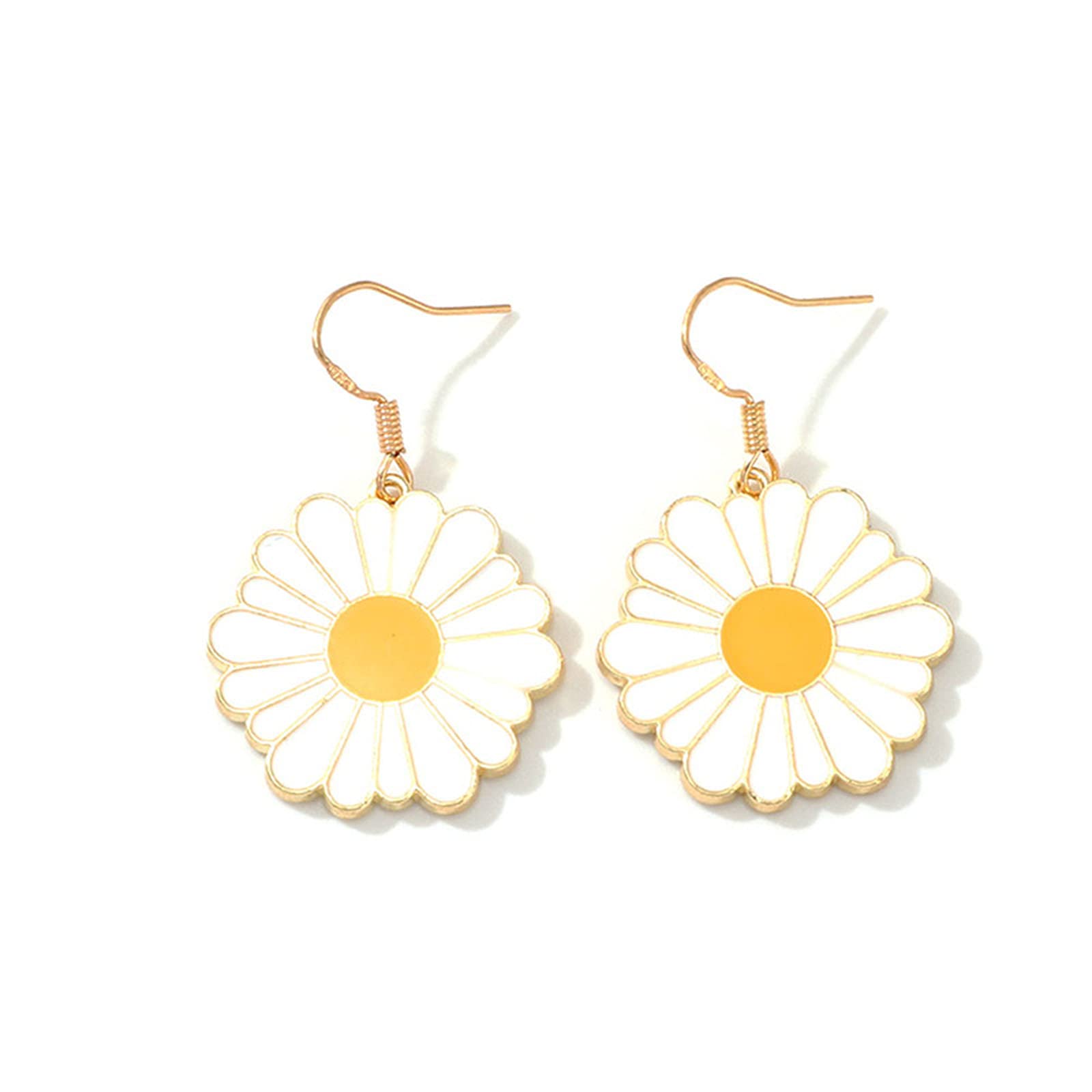 Dainty Enamel Daisy Flowers Hook Earrings for Women Teen Girls Elegant Fresh Lightweight Sunflower Small Daisy Dangle Earrings Cute Daisy Jewelry Gift (White) (B093HJM5GM) Amazon Price History, Amazon Price Tracker
