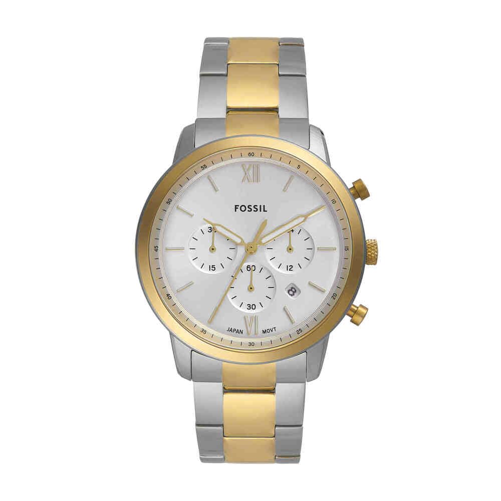 Fossil Neutra Watch for Men, Quartz Chronograph Movement with Stainless Steel Strap,Gold and Silver Tone