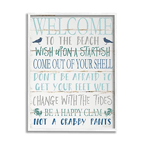 Beach Welcome Planked Sign, 24 x 30 Inch Framed Giclée Print