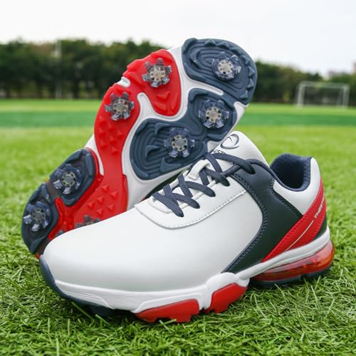 Image of Spikes Golf Shoes Men Training Golf Sneakers Comfortable Walking Footwears for Golfers