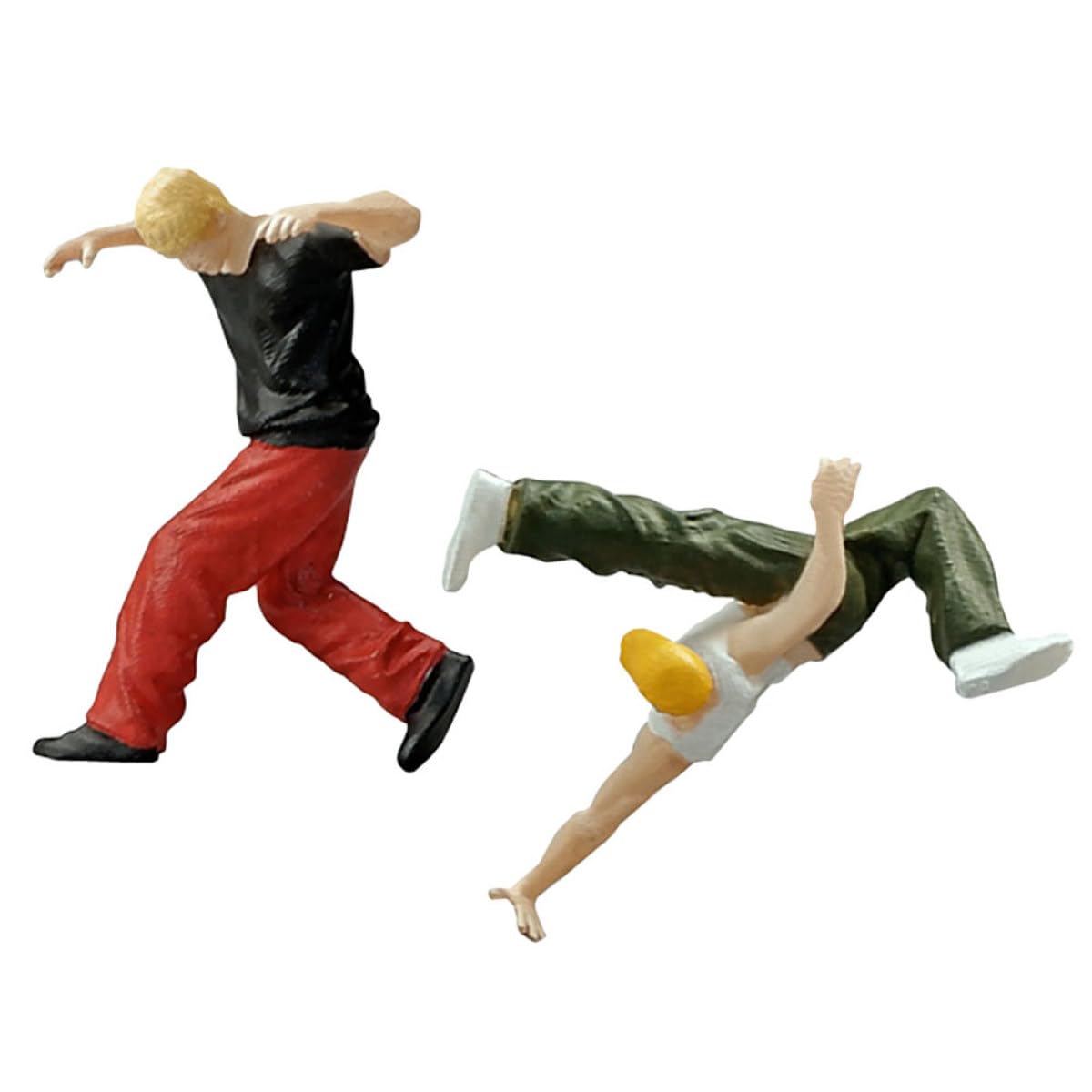 Figurines d'hommes Hip-hop en résine miniatures pour décoration créative de scène
