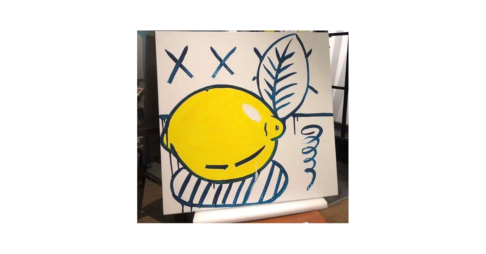天野タケル 原画 額装済み skull, lemons & a candle 天野タケル 原画 額装済み skull， lemons & a candle