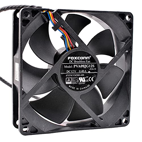 Ventilateur CPU Foxconn PVA092G12S 92mm - 12V, 4 Broches PWM, Neuf, Pour Refroidissement PC