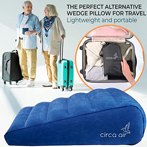 Circa Air Inflatable Wedge Pillow For Travel - Lightweight & Portable. Travel Wedge Pillow For Sleeping, Acid Reflux, Gerd, Snoring. For Back, Leg Elevation & Knee Support. Bed Wedge Pillow #TOP7