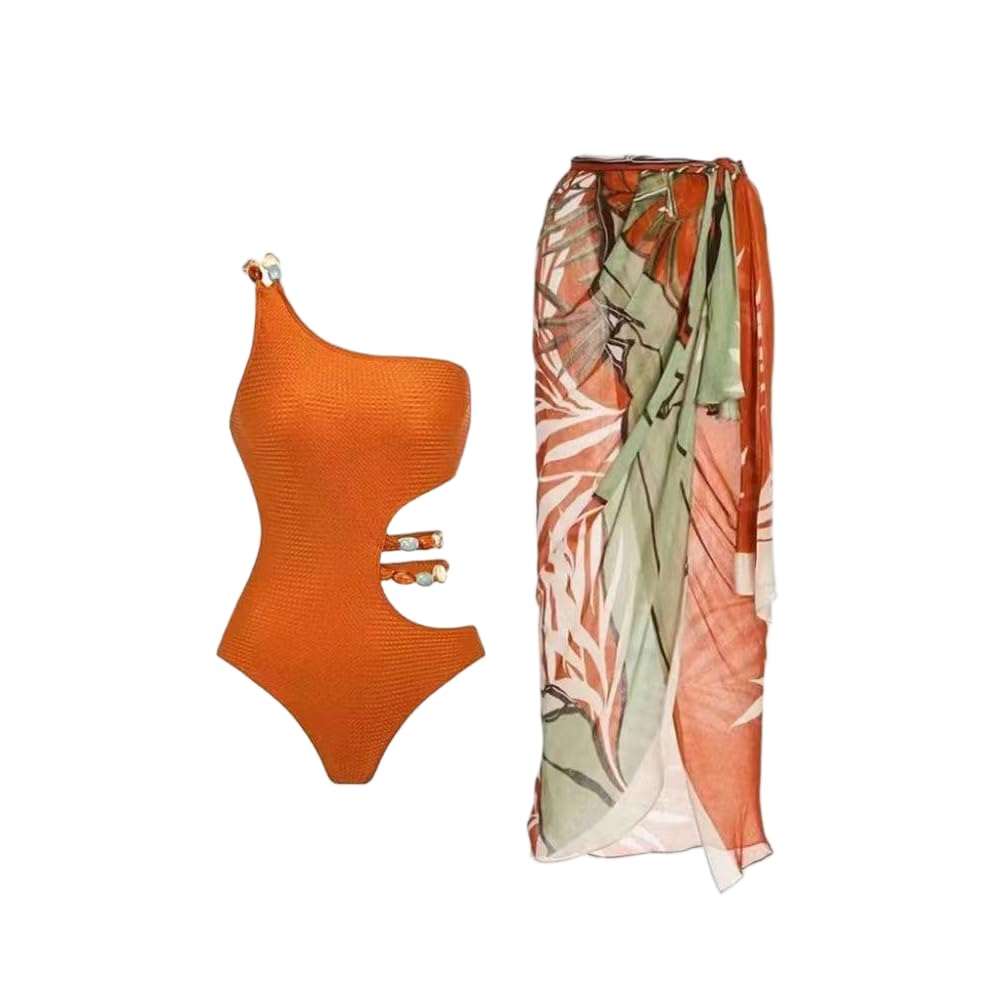 Conjunto de Bikini de Cintura Alta de poliéster con un Hombro