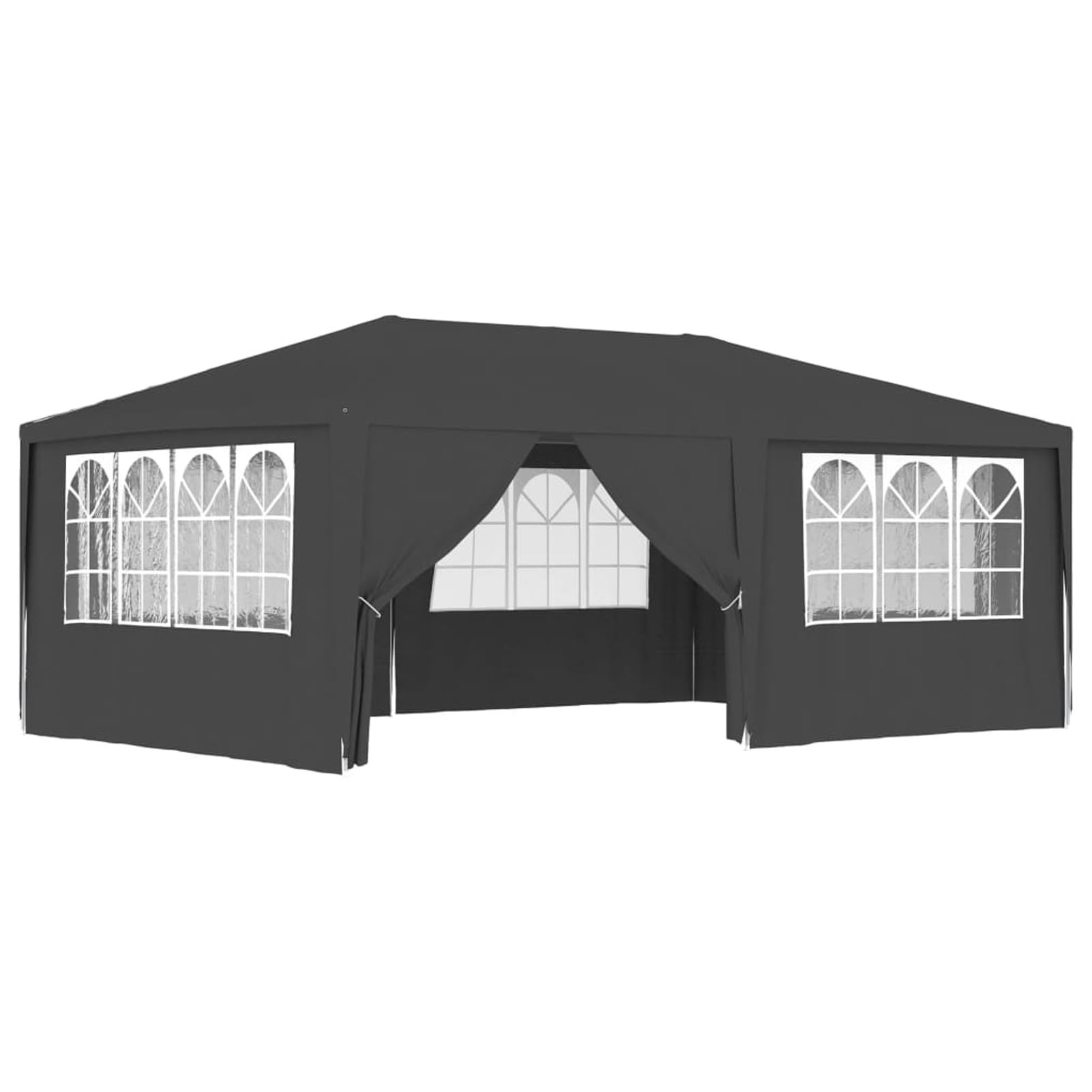 Homgoday Casa Mobilia Gazebo Professionale con Pareti 4x6 m Antracite 90 g/m², Gazebo da Giardino, Gazebo Ombrellone da Giardino Spiaggia Pesca Esterno Antivento per Arredo Giardino Terrazzo Ambienti