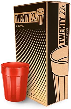 CC-22FC-C74729-20 Plastic Fluted Cup, 22 oz Capacity, Pearlescent Red (Pack of 20)