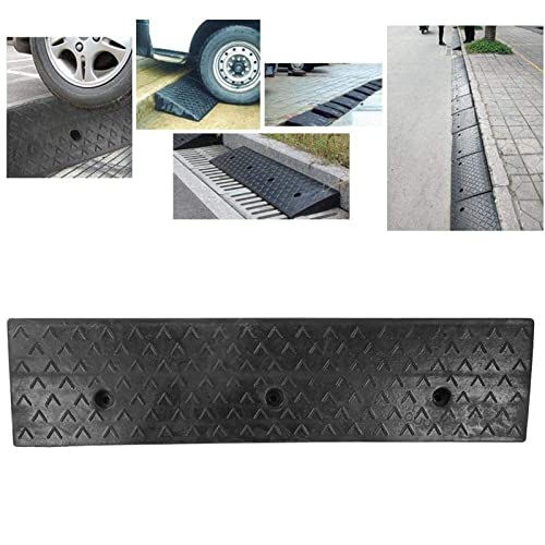 AJLDN Rubber Curb Ramp, Heavy Duty 2 PCS Curb Ramps 8cm/3in Rise Car Vehicle Threshold Bridge Track for Loading Dock Bike Driveway Vehicles (Size : 98x24.5x8cm/38x9x3in)