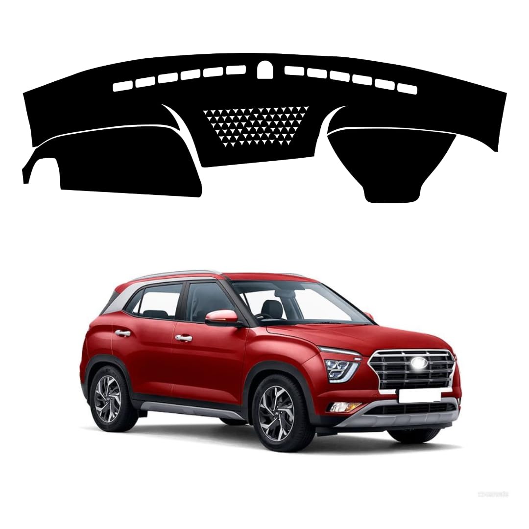 Car Dashboard Cover Compatible with Hyundai Creta 2019-2024 Dustproof, UV Resistant | All-Weather Protection | Custom Fit Car Accessories (Balck)-image-44