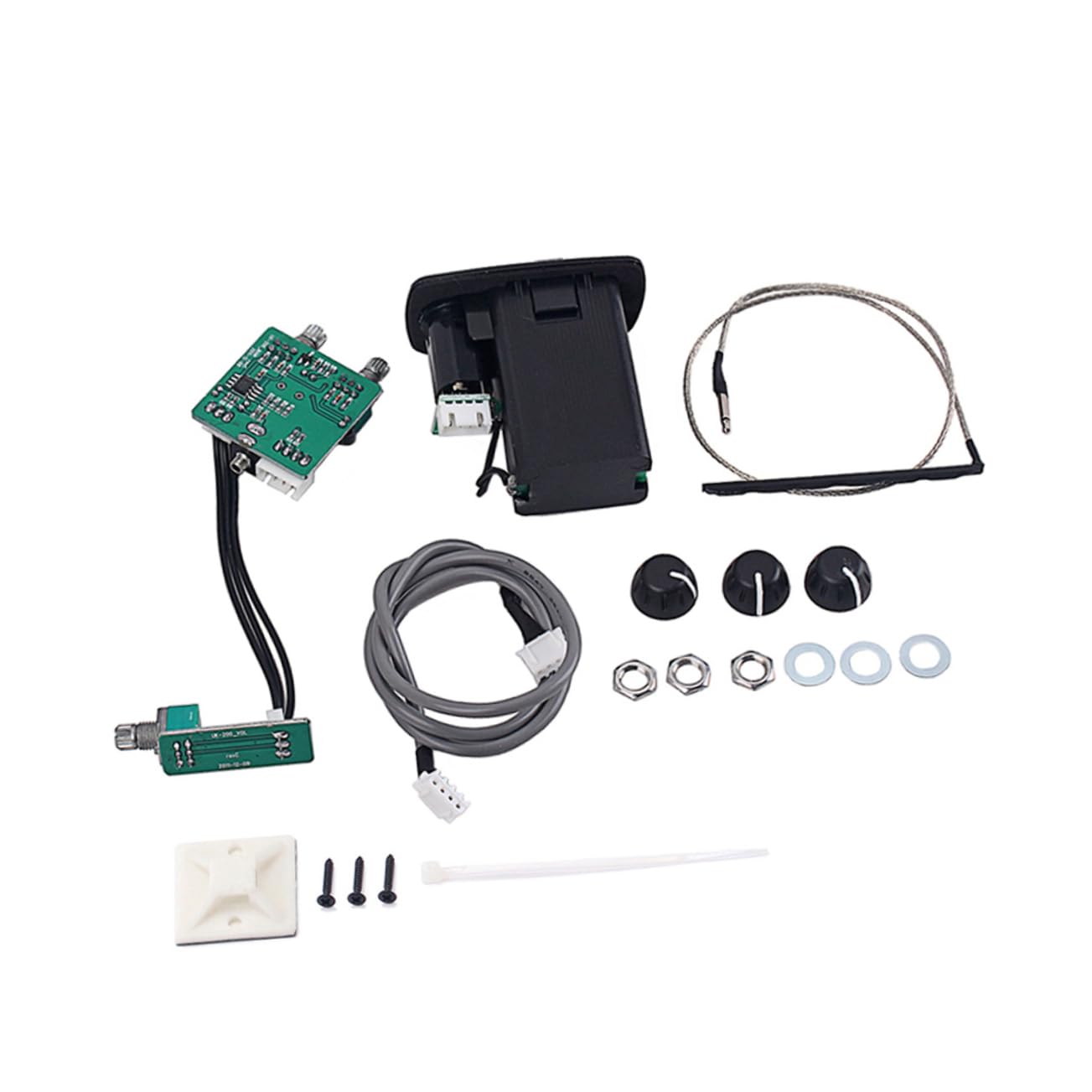 FUNOMOCYA Active Pickup Preamp System for Acoustic Guitar Bass Durable Design Rotary Volume Tone Controls for Musicians and Students