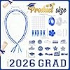 RoundFunny Blue White Graduation Leis 2026 Candy Ribbon Leis Kit Class of 2026 Congrats Candy Necklace DIY Craft Accessories Graduation Gift for Party Supplies High School College #1
