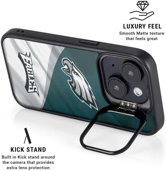 Skinit Kickstand Phone Case Compatible with iPhone 13 - Officially Licensed NFL Philadelphia Eagles Design