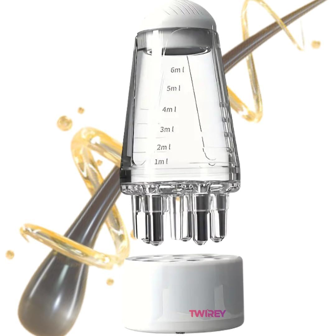 Hair oil applicator for scalp Smooth Root Comb Applicator Bottle For Scalp Oil, Anti Hair Loss Lotion Dispenser, Anti-Leak, 10Ml Scale Control, Salon Care, Oily/Greasy Hair, Transparent-image-48