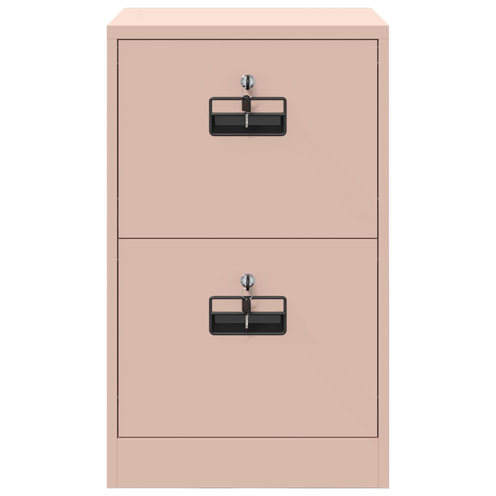 vidaXL Aktenschrank Rosa 45,5 x 42 x 74,5 cm Kaltgewalzter Stahl, Moderner Arbeitsplatz, stylischer Metall-Schrank, geräumige Schubladen für die Organisation und sichere Ablage
