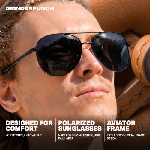 Image of grinderPUNCH XL XXL Aviator Sunglasses Men Big Head Oversized Polarized