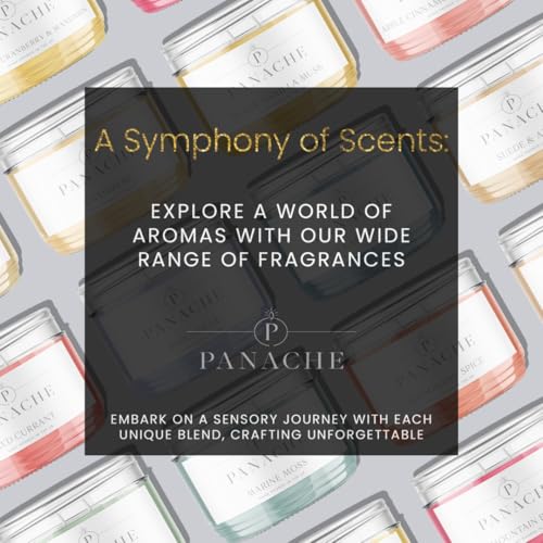 Panache Double Wicked Scented Candles | Suede & Amber | 350 gram Jar Candle | Natural Soy Wax | 48 Hours Burn | Great Gift Set for Women - Image 5