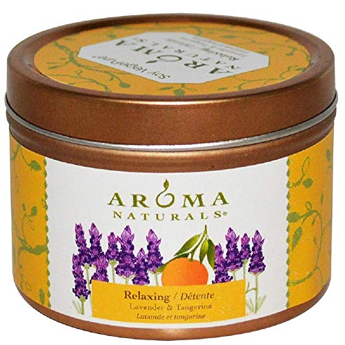 Aroma Naturals Soy VegePure, Travel Tin Candle, Relaxing, Lavender & Tangerine, 2.8 oz- Pack of 1