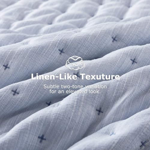 Image of WDCOZY Cloud Soft Quilt Set, Twin Size, Chambray, 2 Pieces 68x90 inches