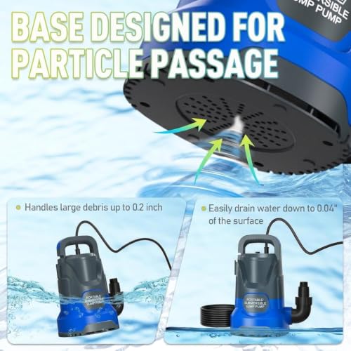 Image of Sump Pump 1HP 4000GPH Electric Thermoplastic Submersible Water Pump
