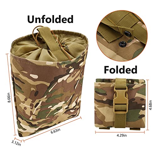 Brynnl Tactical Folding Dump Pouch, Utility Folding Molle Dump Pouch Tactical, Mag Dump Pouch Waist Bag - Adjustable Drawstring Utility Drop Pouch For Camping Hiking Outdoor #TOP1
