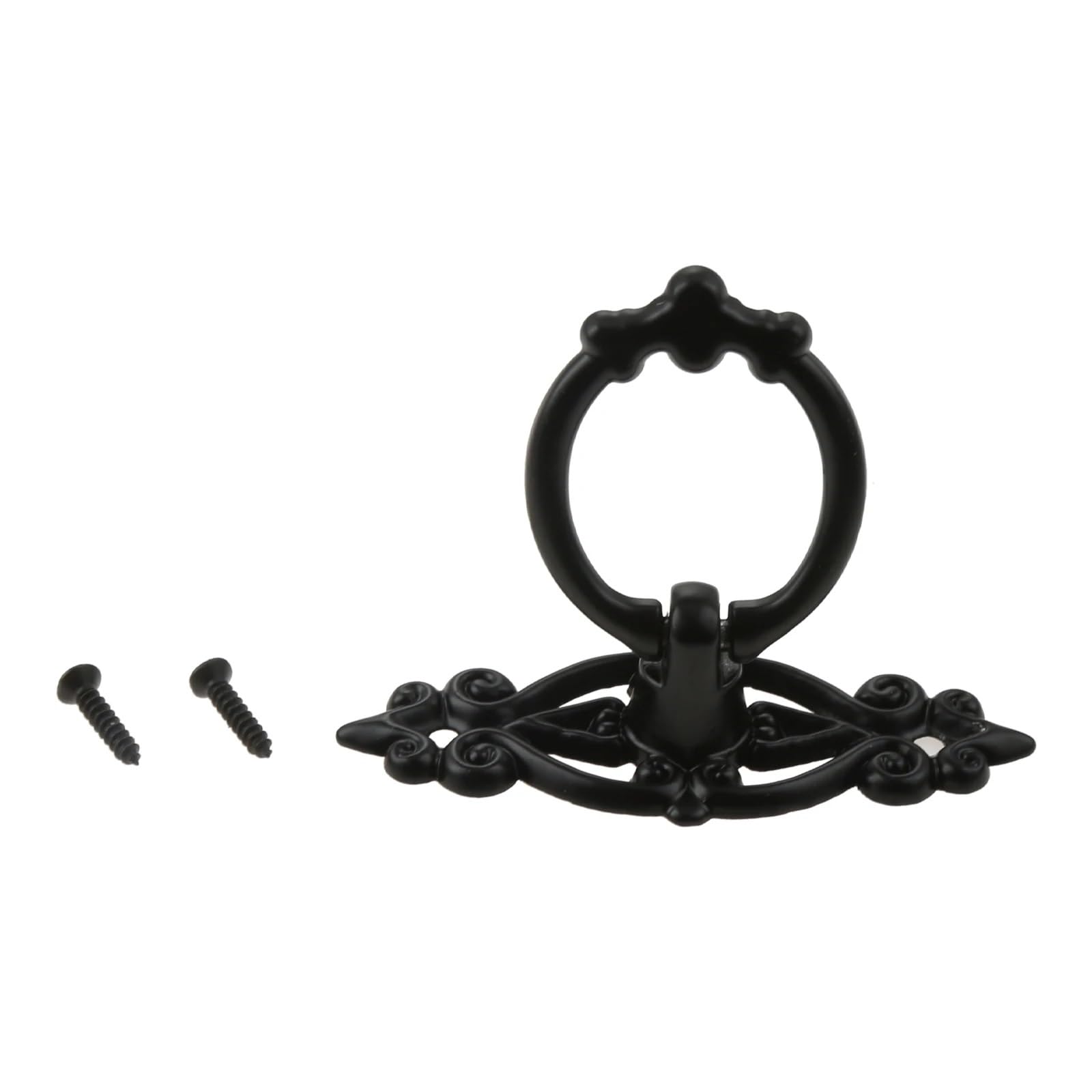 Qvorlth Vintage Cabinet Pulls 20pcs Black Antique Cupboard Pull Retro Knobs Zinc Alloy Kitchen Drawer Cabinet Door Handle Furniture Handles 65 * 46mm