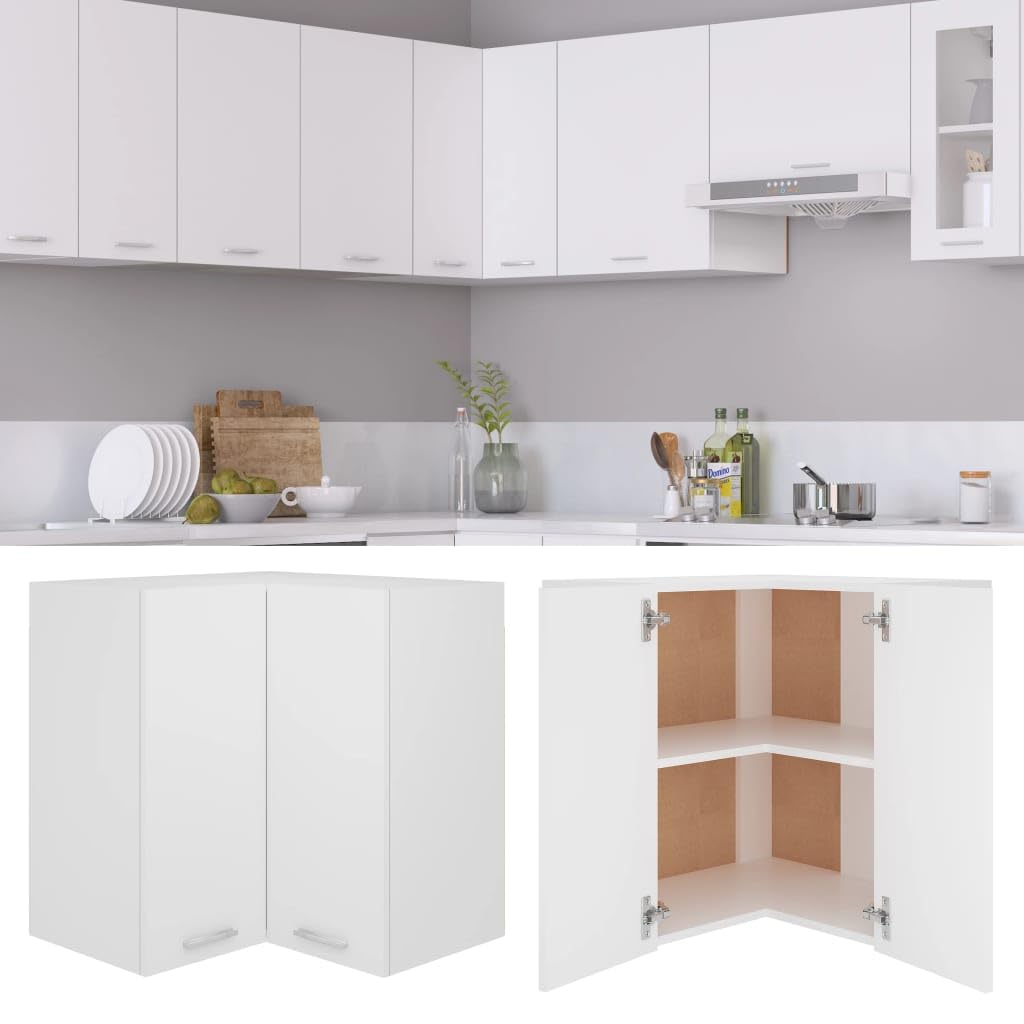 Generico Pensile Angolare “Lyon” Bianco 57x57x60 cm,Bianco,22kg,802537