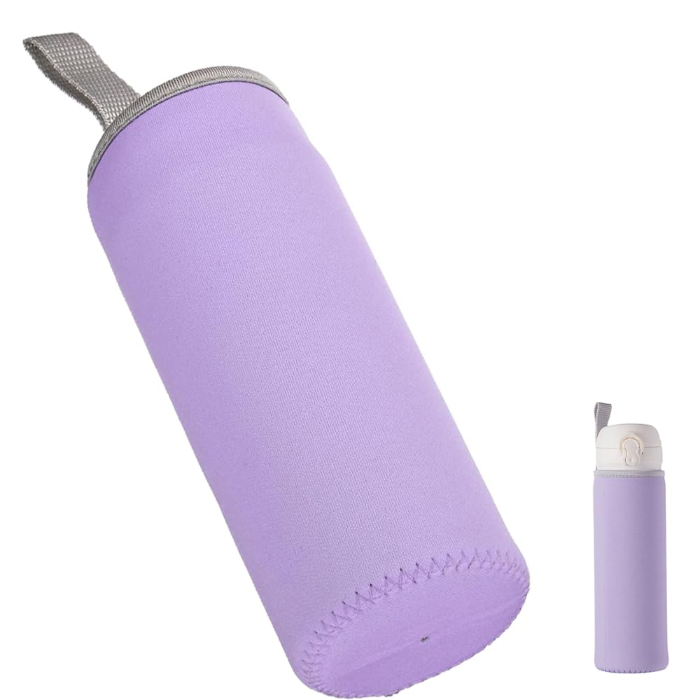WsKingWA Neoprene Water Bottle Carrier for Outdoor Hiking Travel (550ml) (Purple)