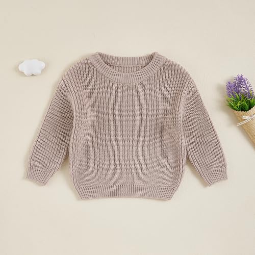 Kids Boys Girls Knit Sweater Warm Solid Crewneck Sweatshirt Long Sleeve Tops Pullover Newborn Fall Winter Clothes2