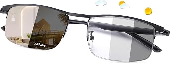 MIRYEA Photochromic Blue Light Blocking Glasses UV400 Sunglasses Anti Eyestrain Computer Gaming Blue Light Screen Blocker Eyeglasses Clear to Gray Lens Anti Glare Eye Protection Eyewear for Men Women