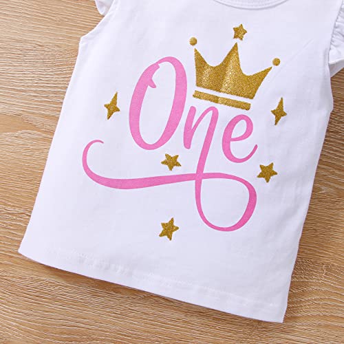 Baby Girl Birthday Outfit Romper My 1st Cake Smash Skirt Set Tutu Dress with Sequins Bowknot Headband 3Pcs3