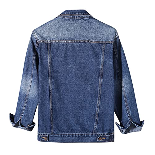 Jaqueta masculina outono e inverno com botão único casual lapela manga longa férias ao ar livre deni