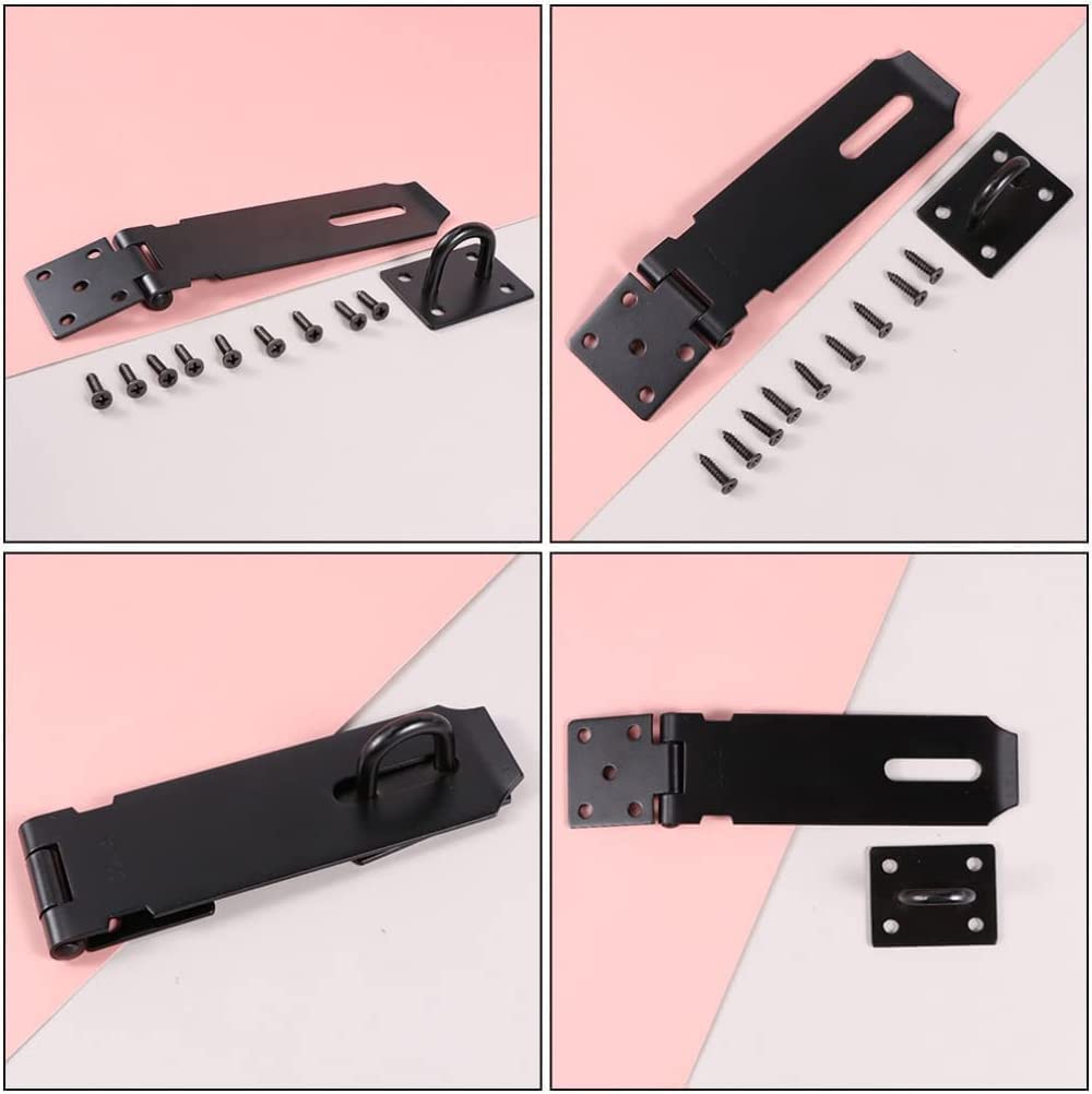 Cerrojo de acero inoxidable resistente para puerta corrediza, fácil instalación, pestillo seguro para puerta delantera, ventana, juego de 2, ideal para seguridad del hogar y hotel (negro, 7,6 cm)