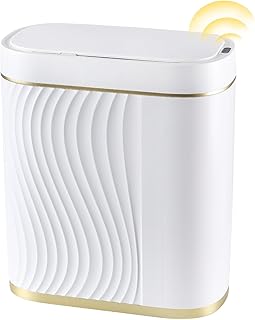 Bathroom Sensor Trash Can with Lid 2 Gallon Automatic Trash Bin, 7.5 Liter Small Smart Garbage Can, Slim Waterproof Garbage Bin, Narrow Waste Bins for Bedroom, Living Room, Office