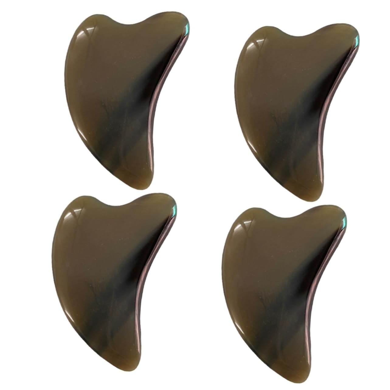 Healvian 4piezas Scraper Guasha De Cuerno De Búfalo Herramienta De Masaje Portátil Para Cuerpo y Facial Mejora La Circulación y Bienestar Para Uso Diario y