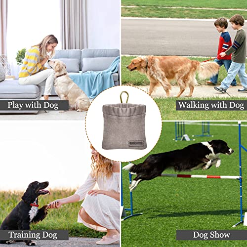 Sheryl&Rain Leckerlibeutel für Hunde, Freihändige Hundeleckerlitasche mit Verschluss, Kleine Futterbeutel für das Hundetraining mit Karabiner, Welpen Leckerlitasche für Hunde für Hundetraining
