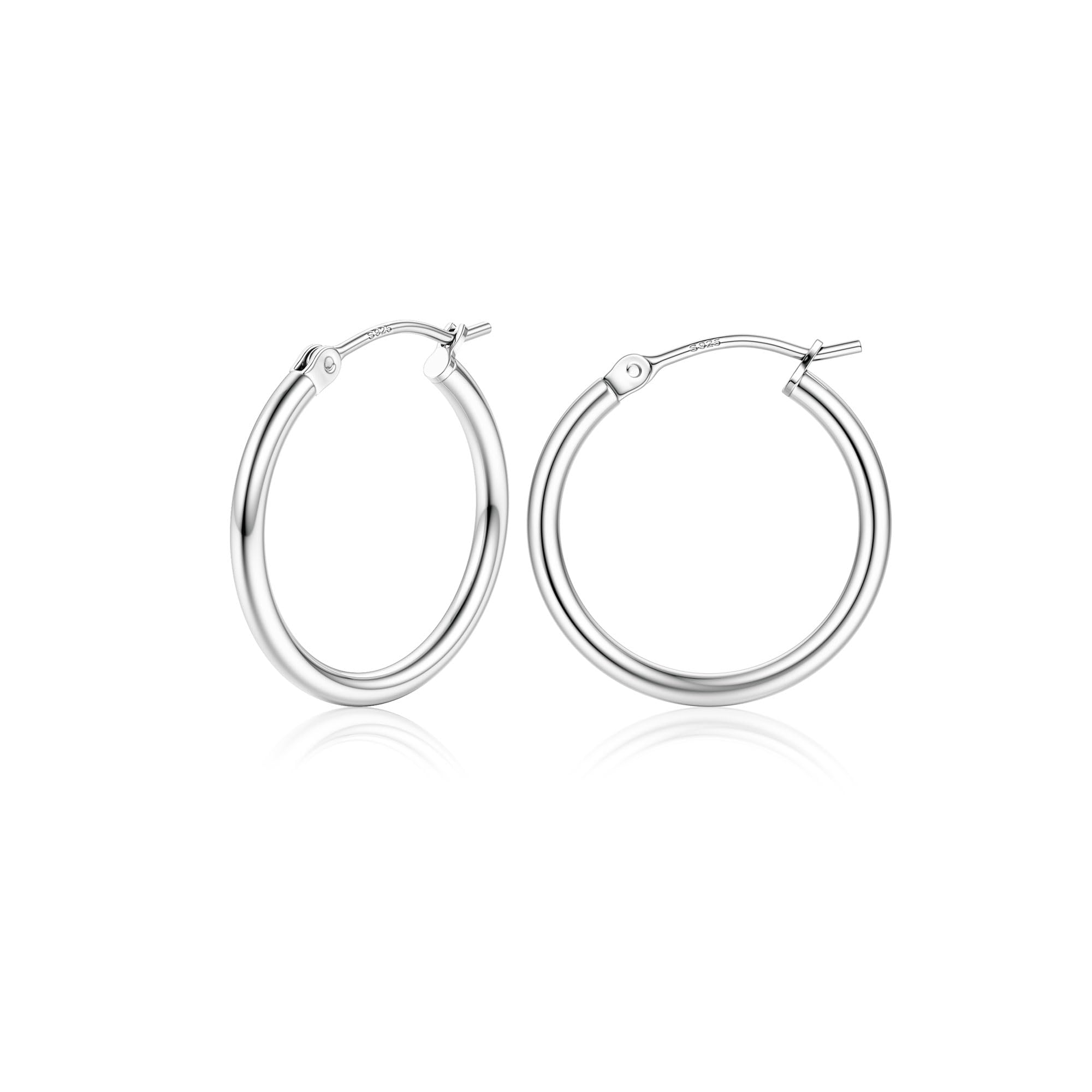 Creolen aus Sterlingsilber für Damen, 14 Karat vergoldet, Creolen, hypoallergen, große Creolen aus Silber, leicht, kleine Creolen, 15/20/25/30/40/50/60/70 mm