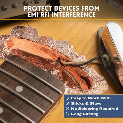 Image of Kraftex Copper Tape [2 Inch x 33ft]. Conductive Adhesive use as Copper Tape for Slugs, Copper Shielding Tape for Guitars, Faraday Tape or Copper Flashing roll.