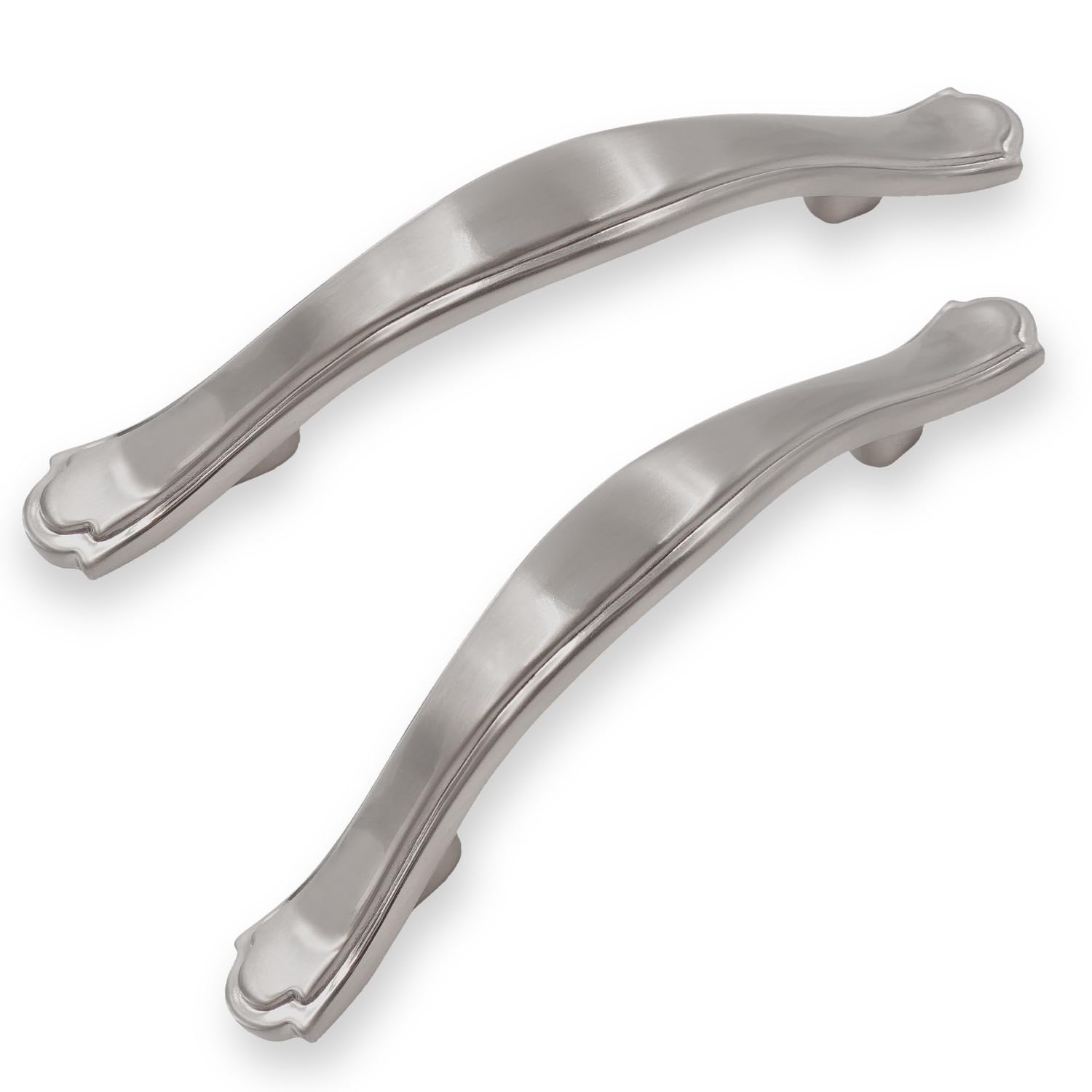 HESTIA HARDWARE30 Pack | Satin Nickel Craftsman Drawer Pulls 3 Inch Hole Center Cabinet Handle, Kitchen Cabinet Pull Silver Dresser Pull Cupboard Handles (Z8.30.SN)