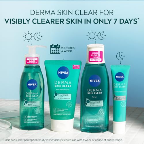 NIVEA Derma Skin Clear Anti-Blemish Peeling 150 ml – Exfoliating Clarifying Gel with Salicylic Acid, Sea Salt & Niacinamide for Pore-Refining Face & Body Care - image 2