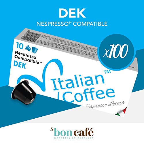 100 cápsulas compatibles con Nespresso - Italian Coffee (10 x 10) (DEK)