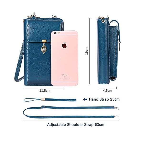 HUANLANG Small Crossbody Phone Bags for Women Leather Cell Phone Purse Wallet With Shoulder Strap RFID Blocking Ladies Shoulder Bag Credit Card Slots Lightweight Crossbody for Phone Bag and Wallet - Image 7